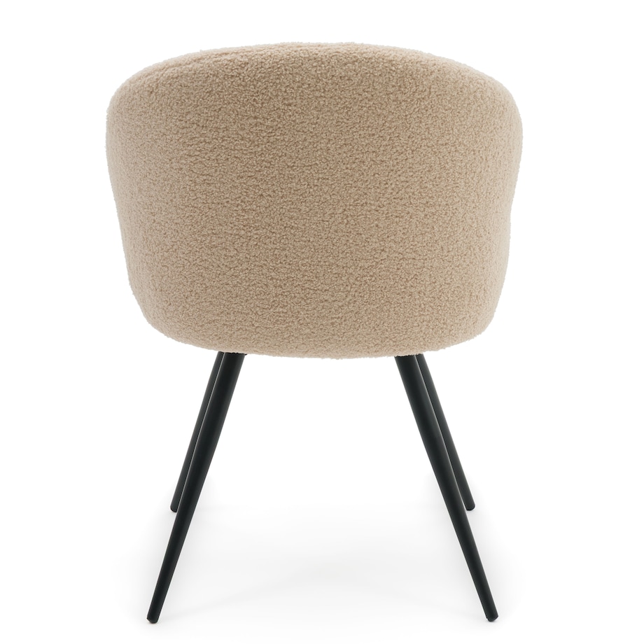 Krzesło tapicerowane obrotowe boucle teddy do salonu MODENA ciemnobeżowe