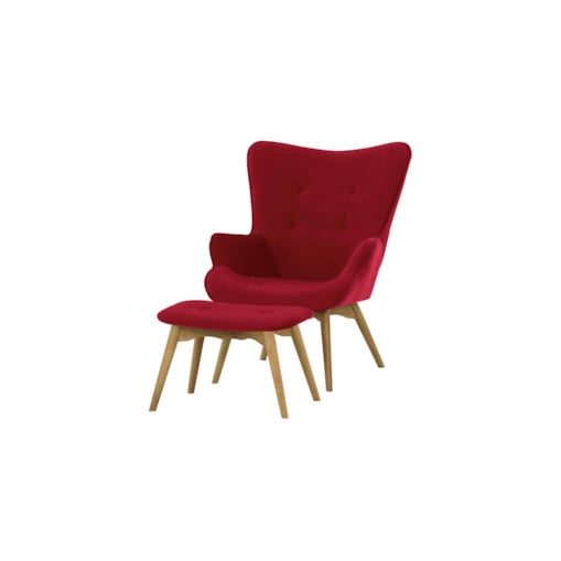 Fotel z podnóżkiem Ducon Velvet-Kronos 2