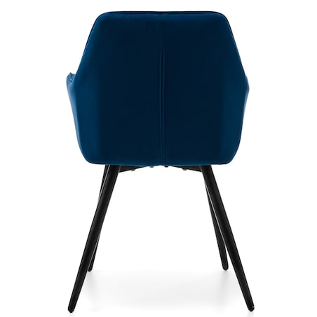 Krzesło tapicerowane pikowane welurowe do salonu jadalni nowoczesne PASSO granatowe