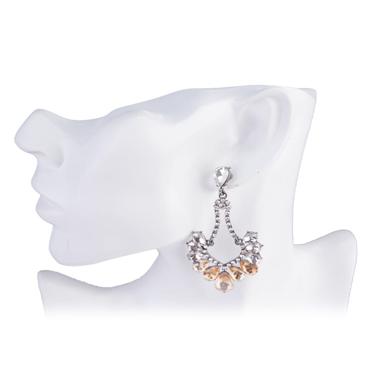 Kolczyki złote grafitowe champagne WISZĄCE