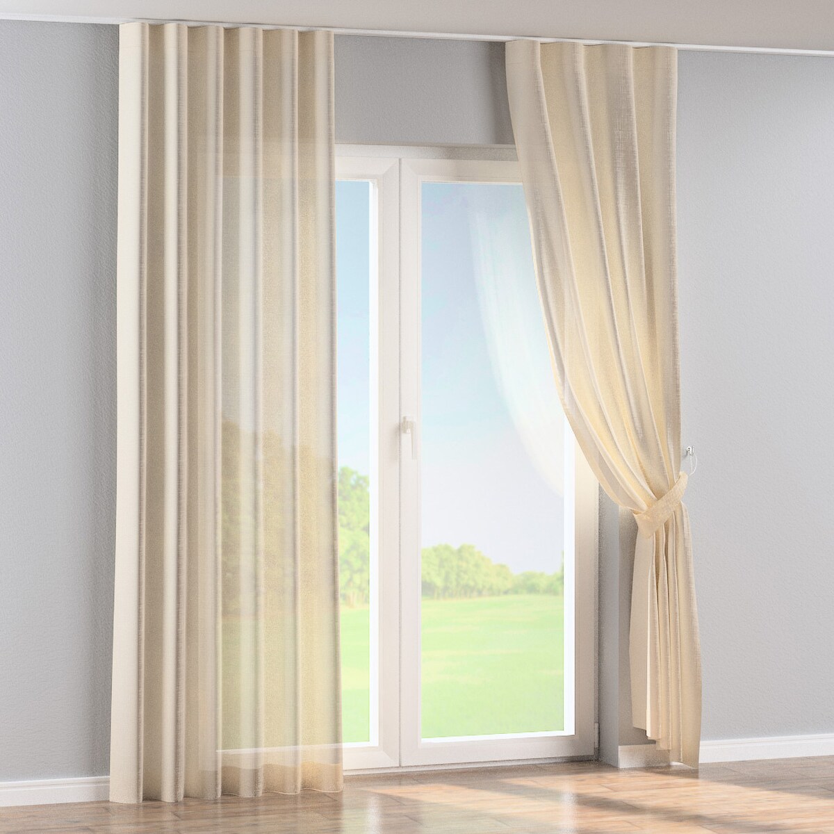 Zasłona na taśmie wave 130x245 ecru