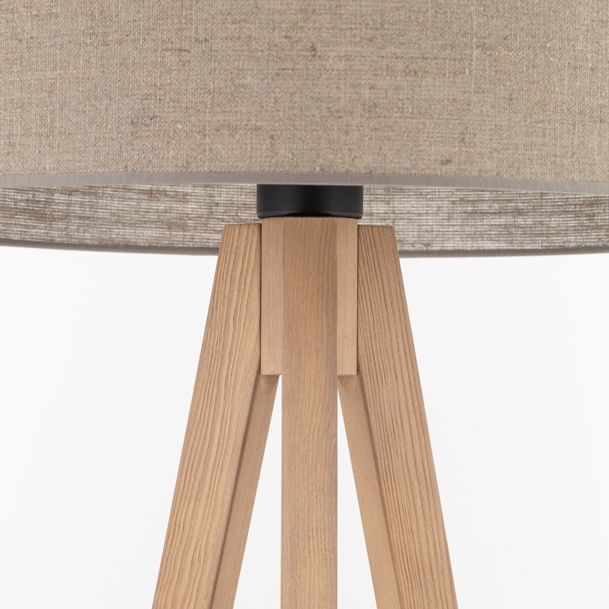 Lampa podłogowa TK Lighting GRAND SOSNA 16021 drewniana z lnianym abażurem E27 145 cm do salonu