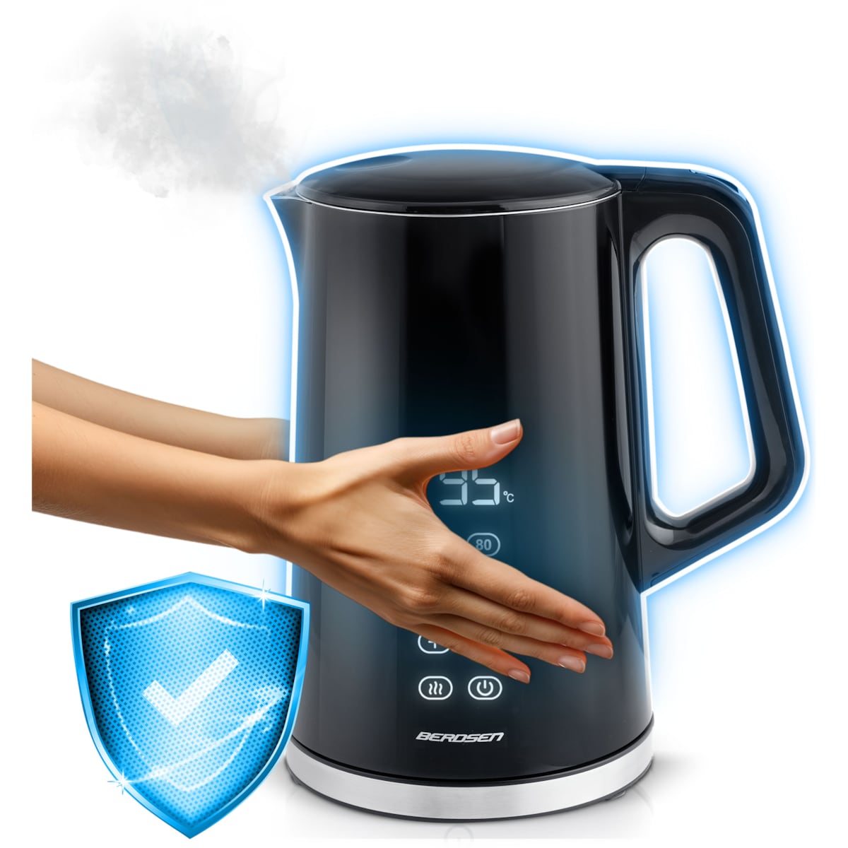Czajnik elektryczny Berdsen 1,7l panel dotykowy regulacja temperatury 2200W
