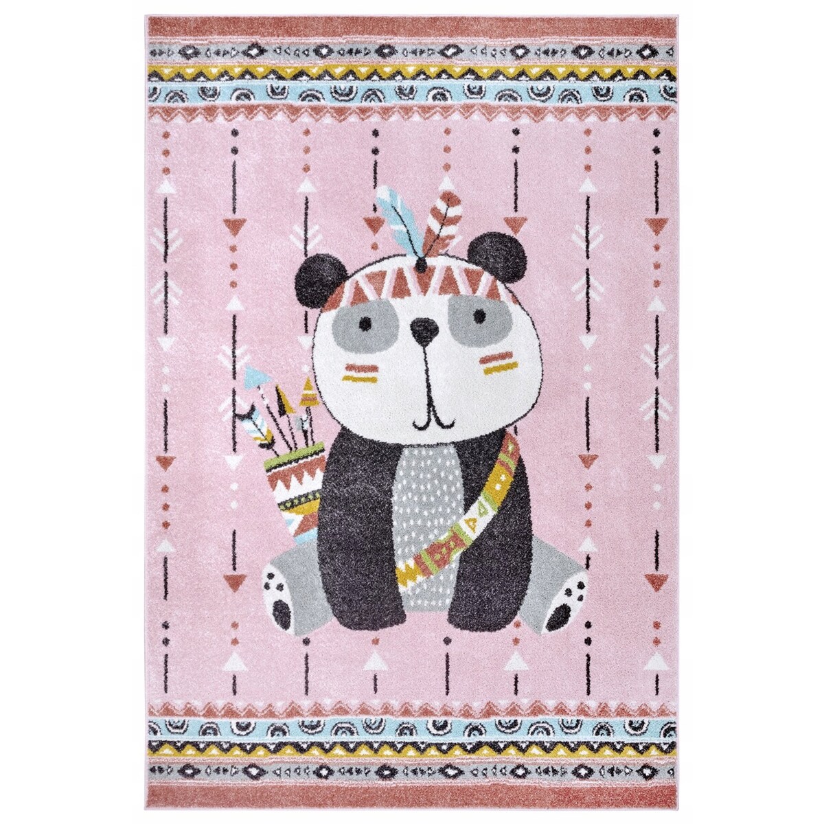 Dywan dziecięcy 120x170cm ,różowa panda , miękki włos
