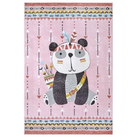 Dywan dziecięcy 120x170cm ,różowa panda , miękki włos