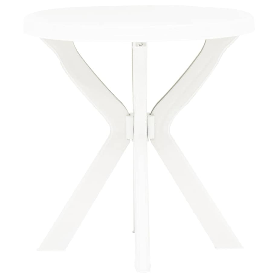 vidaXL Stolik bistro, biały, Ø70 cm, plastikowy