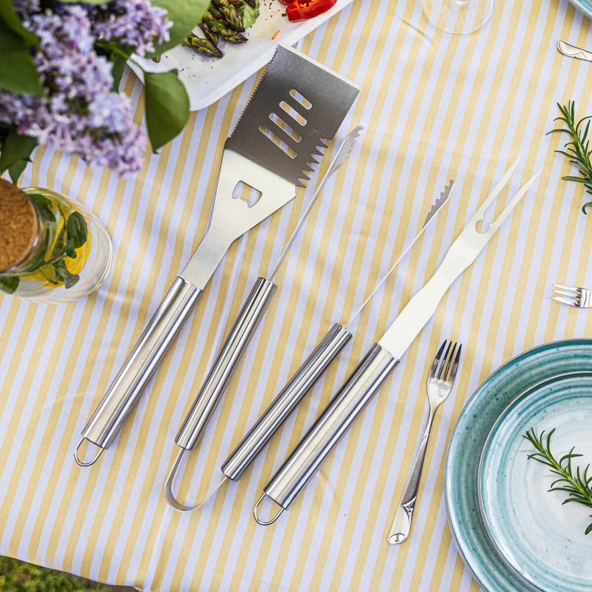 Zestaw przyborów do grilla, 3 elementy, Narzędzia do grillowania, KINGHOFF