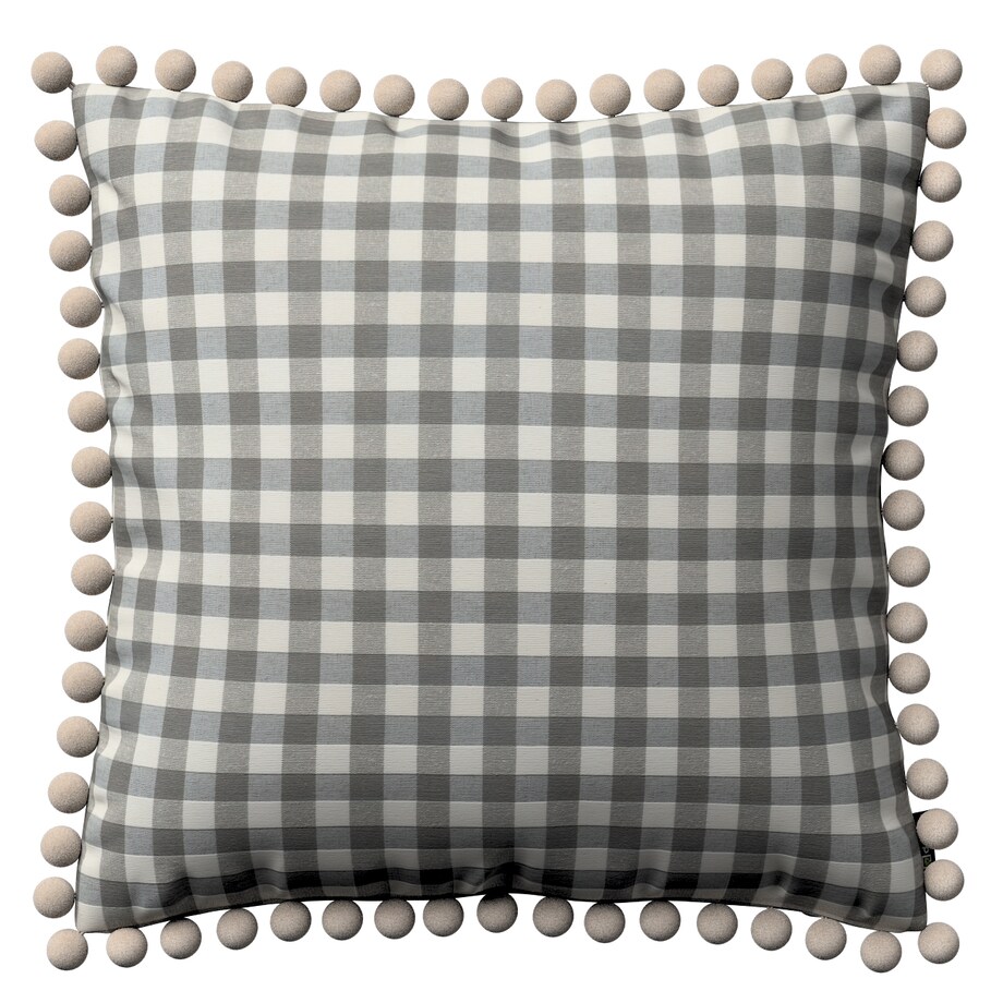 Poszewka Wera na poduszkę 45x45 szaro-biała kratka (1,5x1,5cm)