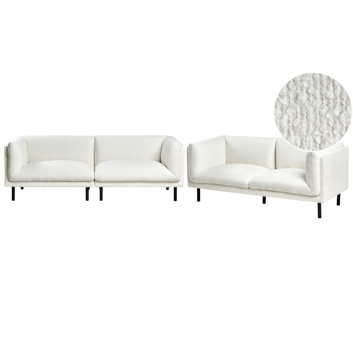 Komplet wypoczynkowy VORGOD Boucle Złamana biel dla 5 osób