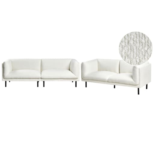 Komplet wypoczynkowy VORGOD Boucle Złamana biel dla 5 osób