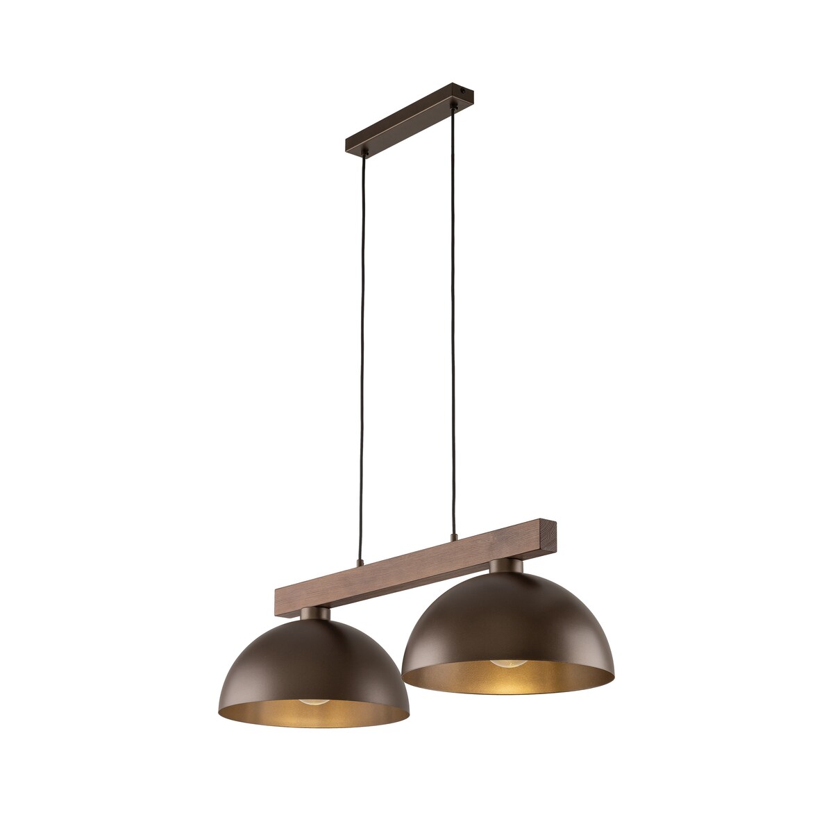Lampa wisząca TK Lighting OSLO BROWN 4507, 2xE27, regulowana, industrialna, metal i drewno, brązowa
