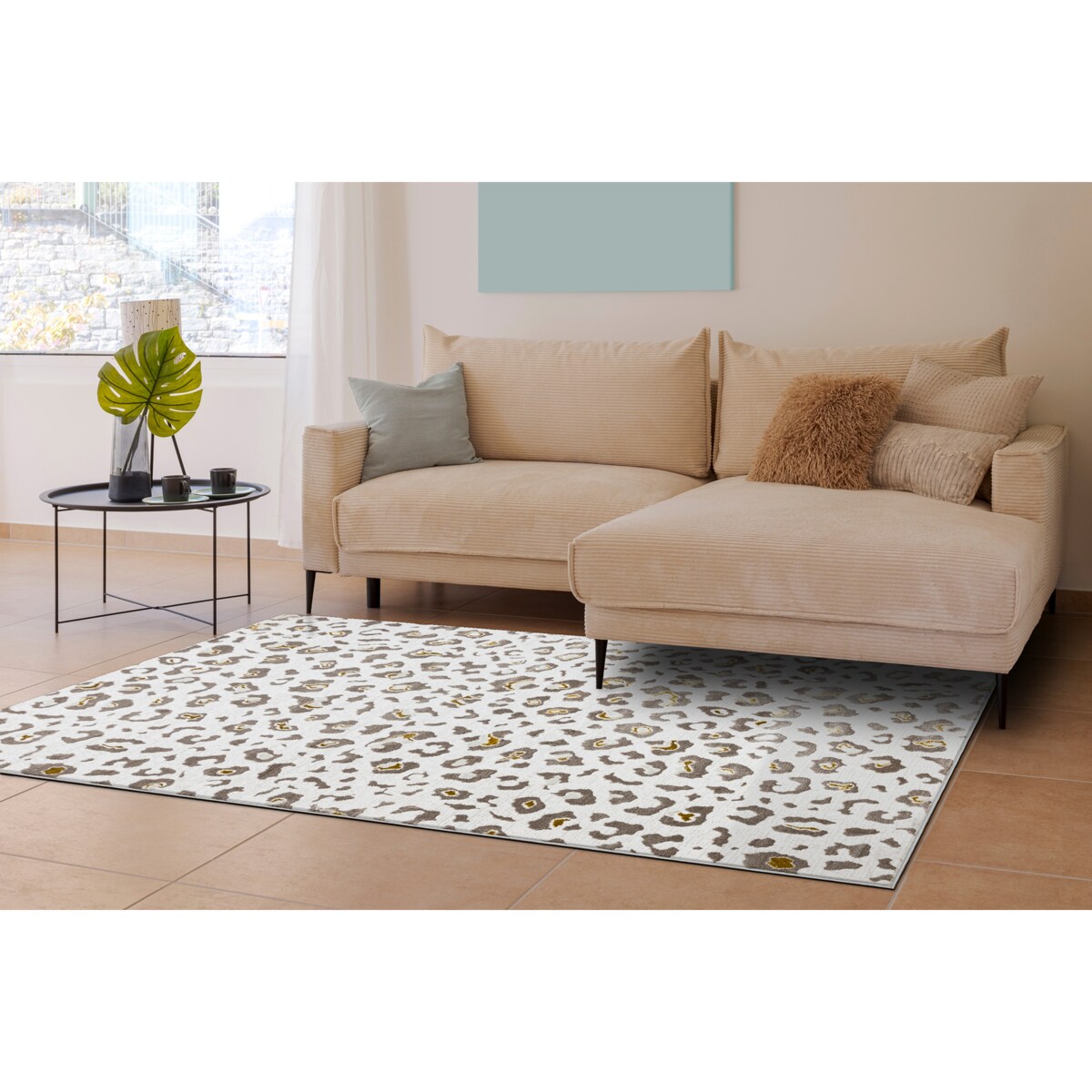 Dywan BLISS Z232AZ128 krem / beż - Panterka, 80x150 cm