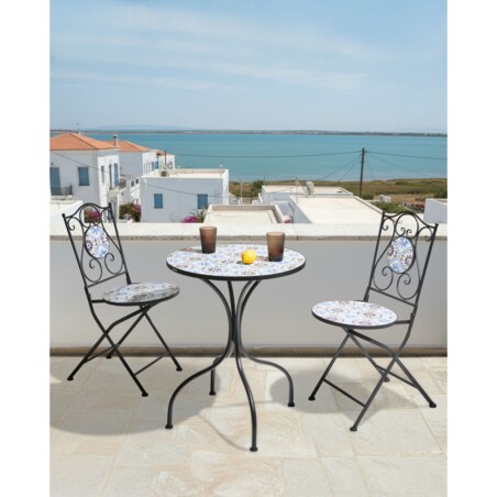 Zestaw 2 krzeseł ogrodowych AGGIUS Składane Metal Czarny