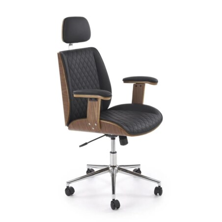 Fotel biurowy TIMBER czarny/orzechowy