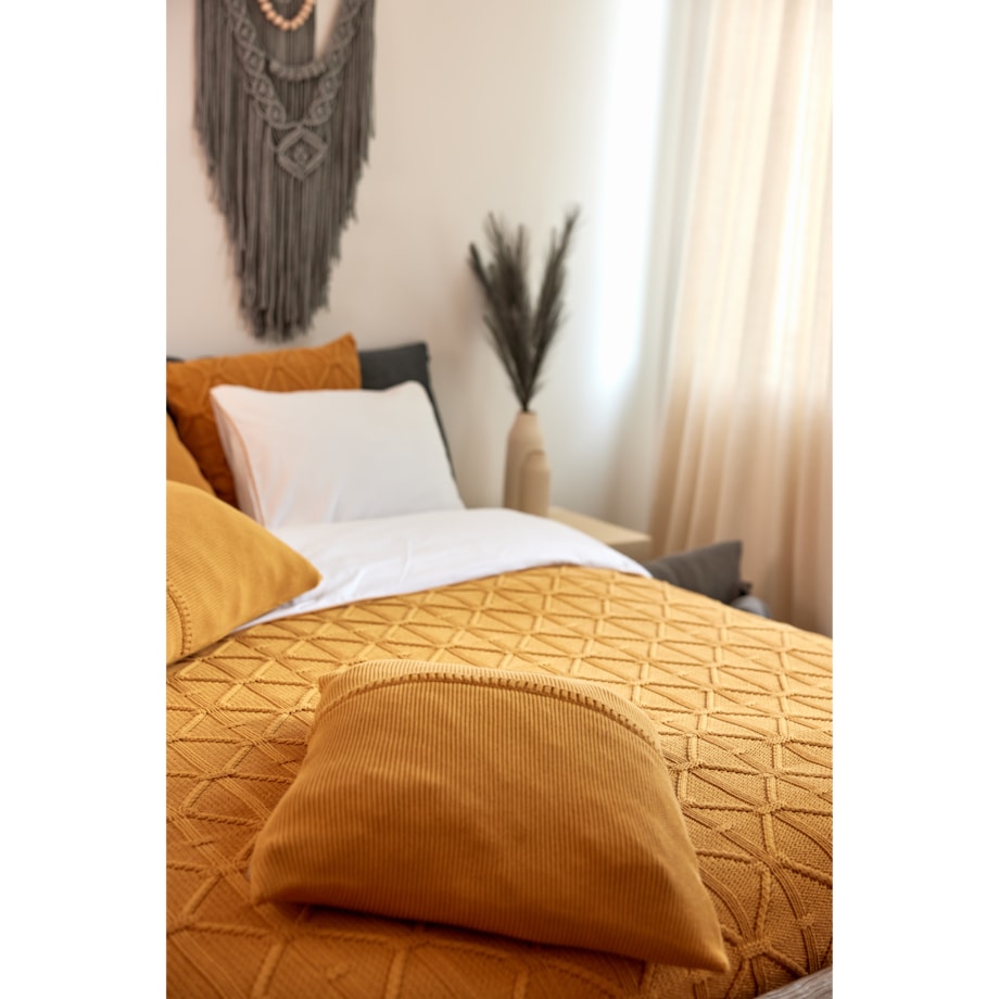 Narzuta brytyjska musztardowa, 220 x 240 cm, La Manta