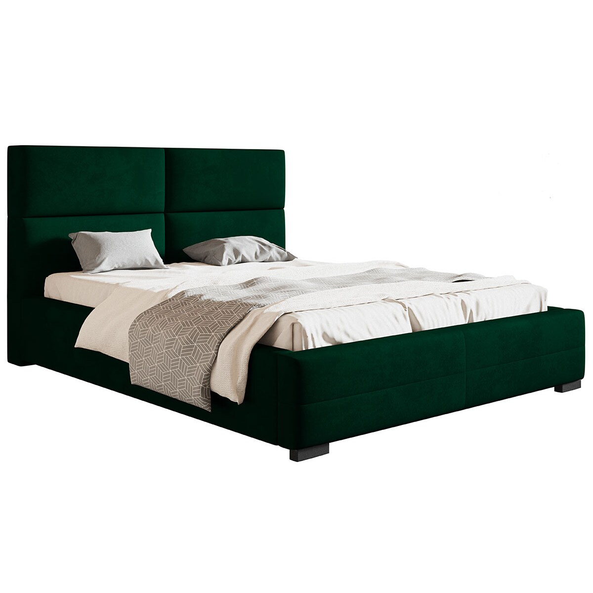 Łóżko tapicerowane 160x200 BEN 3- butelkowa zieleń