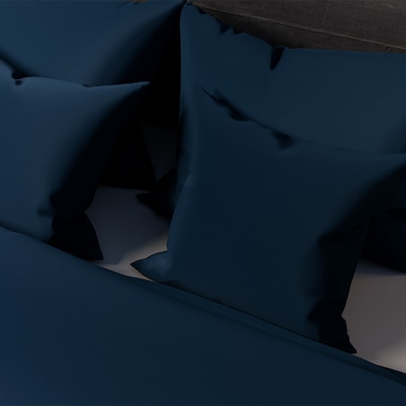 Komplet pościeli 220x200 satyna bawełniana granatowa PAN MATERAC