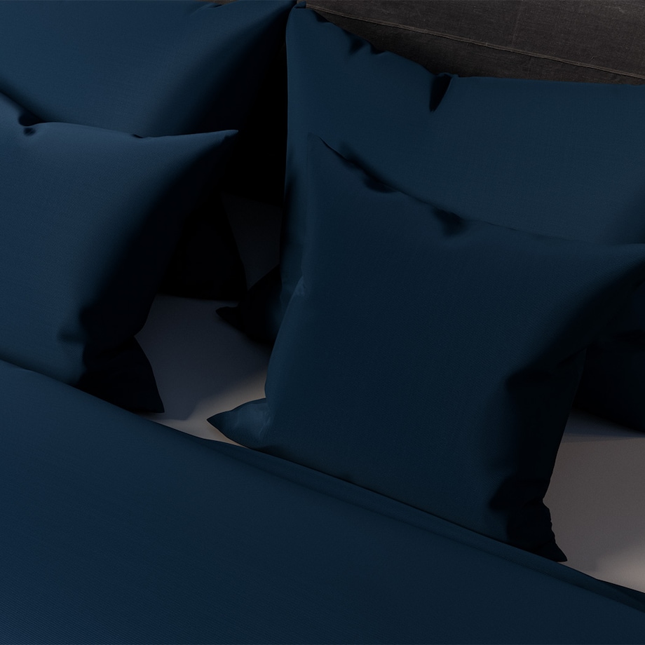 Komplet pościeli 220x200 satyna bawełniana granatowa PAN MATERAC