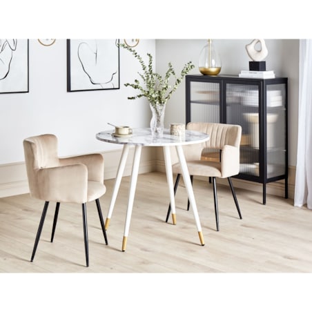 Stół do jadalni GUTIERE Biały marmur 80 cm 80 cm