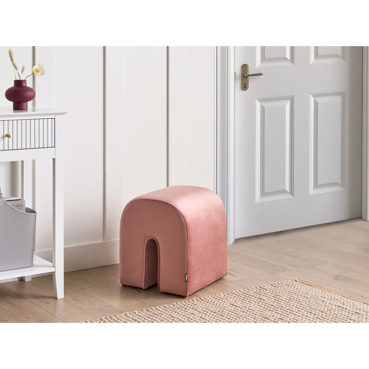 Puf welurowy 35 x 42 x 42 cm różowy MODOC