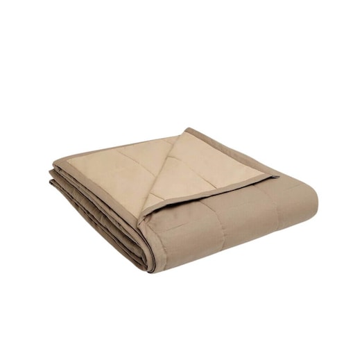 Narzuta pikowana light brown/beige 260 x 220 cm