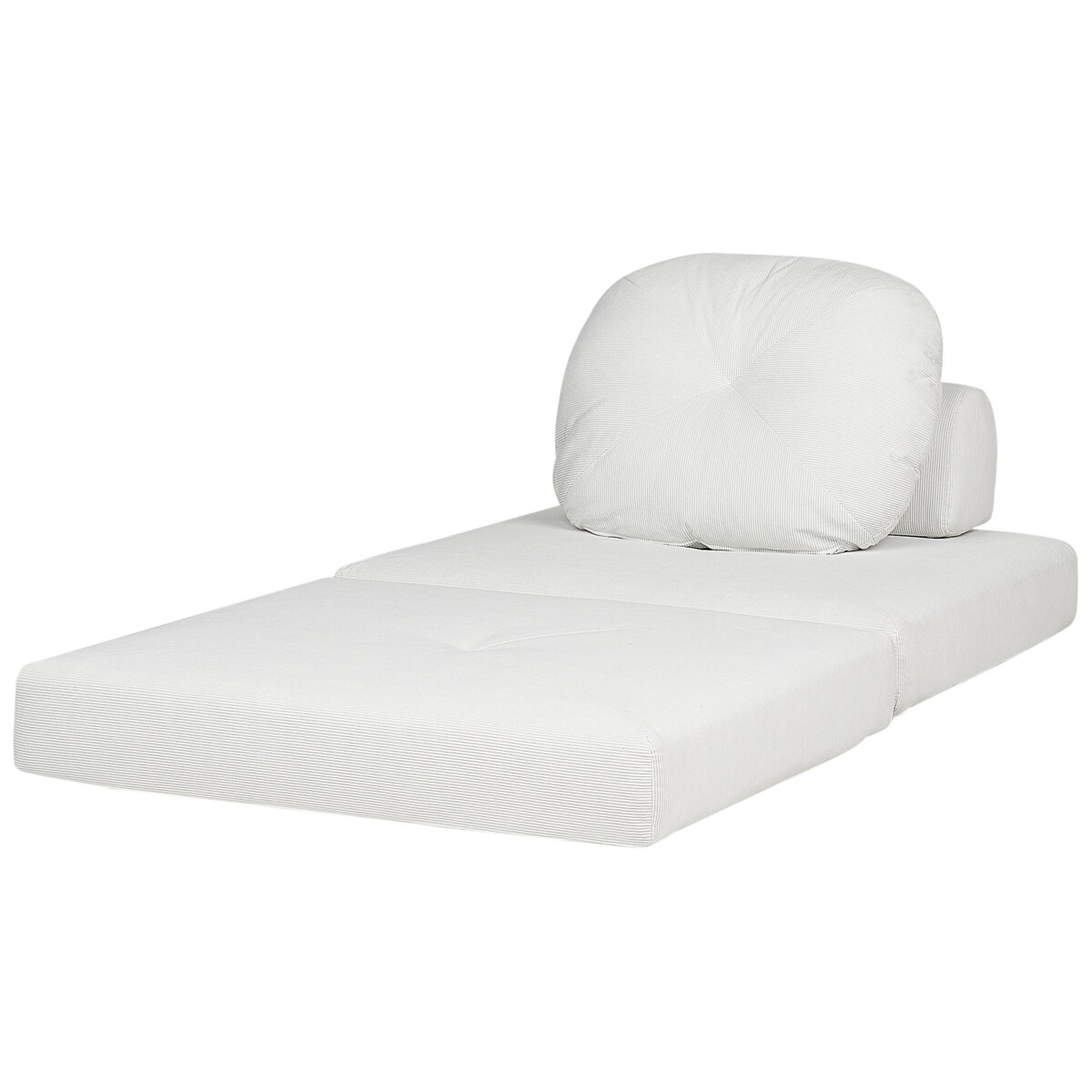 Sofa rozkładana jednoosobowa sztruksowa biała OLDEN