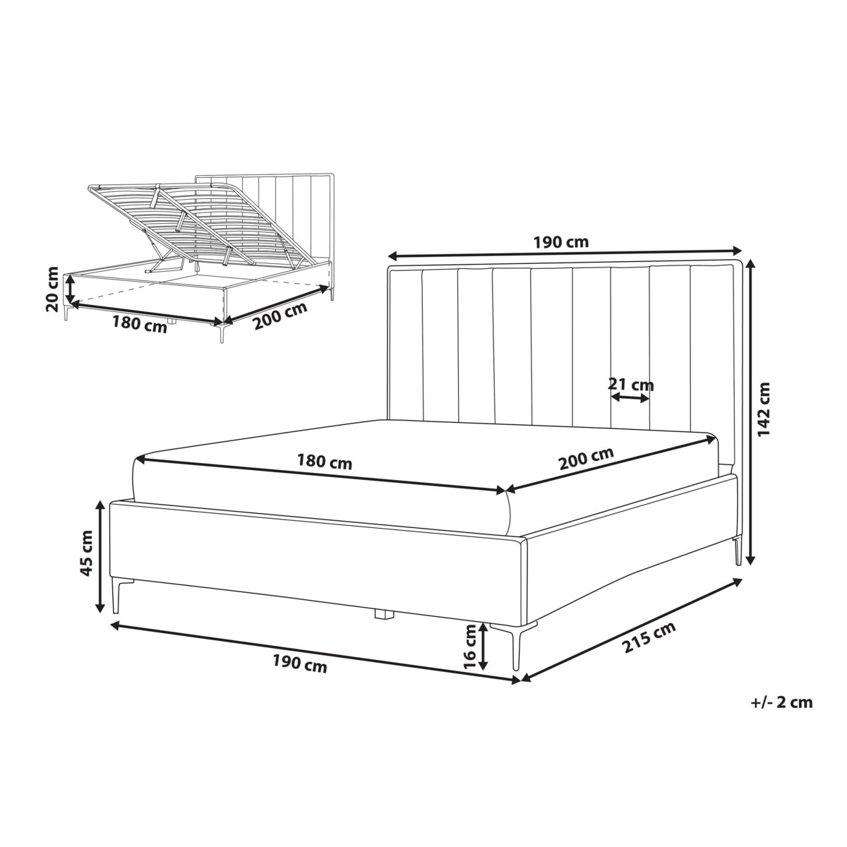 Łóżko z pojemnikiem welurowe 180 x 200 cm różowe SEZANNE