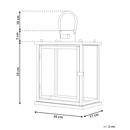 Lampion stalowy 29 cm czarny TENERIFE