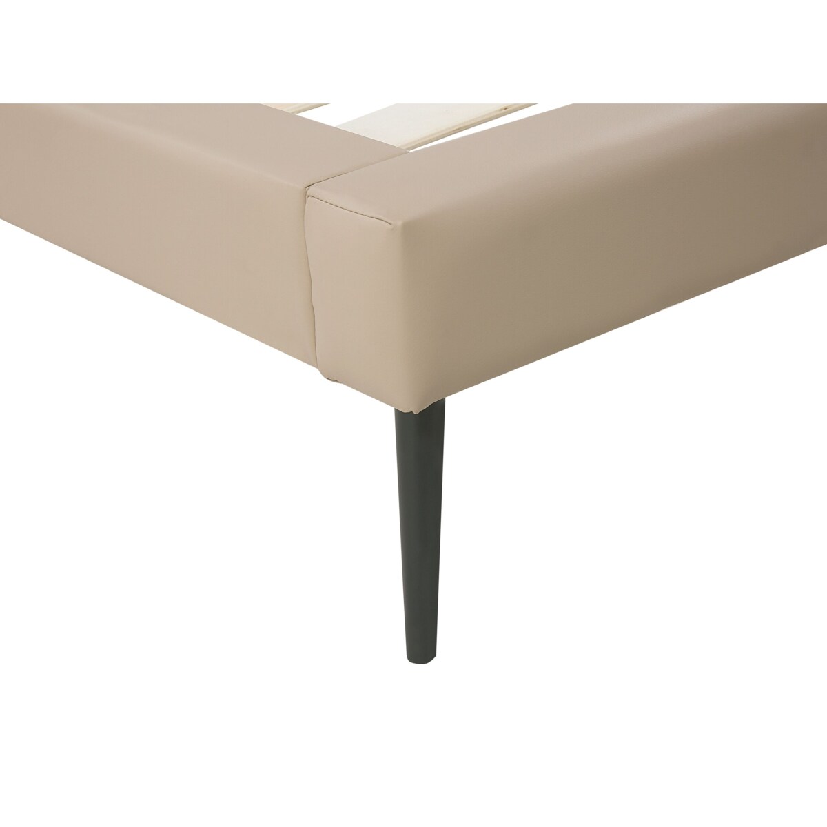 Łóżko ekoskóra 160 x 200 cm beżowe ESSONNE