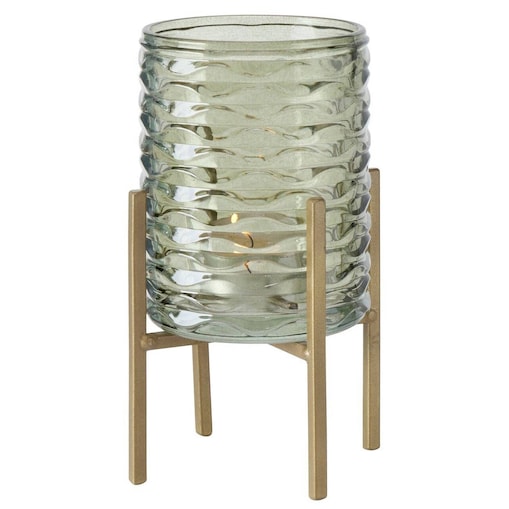 Świecznik na tealighty BOLITO, zielone szkło, Ø 8 cm