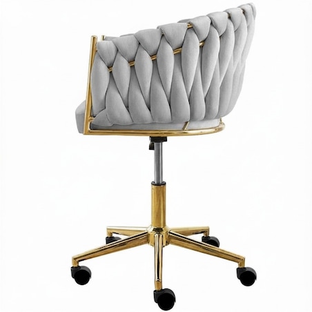Fotel biurowy krzesło obrotowe regulowane welurowe szare