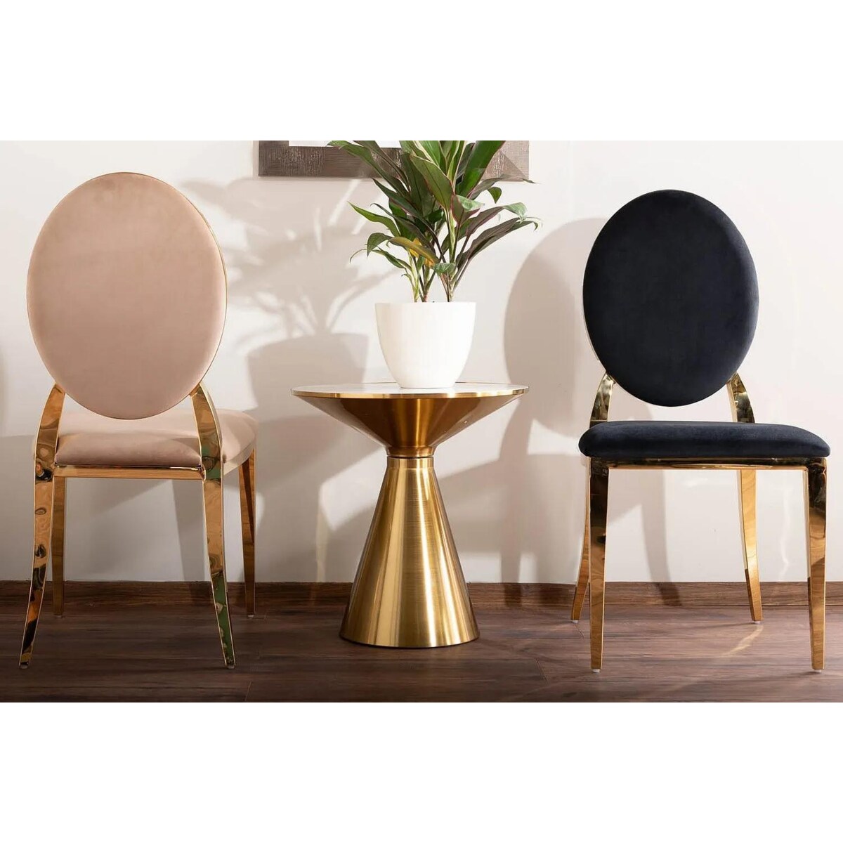 Ława ARIES 50x50 biały marmur/złota