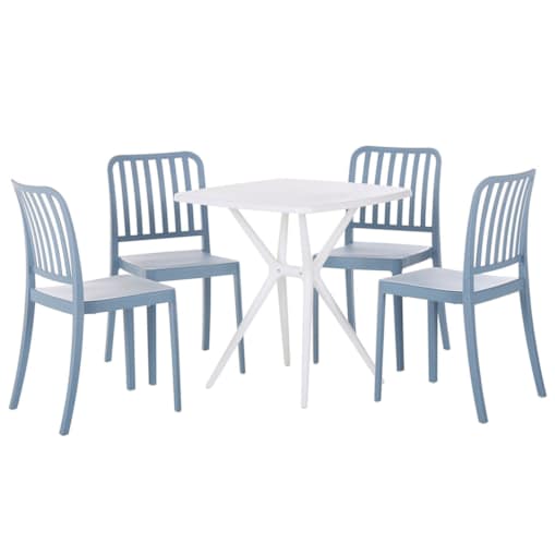 Zestaw ogrodowy stół i 4 krzesła niebieski z białym SERSALE
