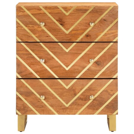 vidaXL Szafka, brązowo-czarna, 60x33,5x75 cm, lite drewno mango