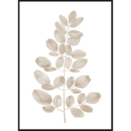 Poster Story, Plakat, Obraz - Beżowa Gałązka Eukaliptusa w Akwareli, wymiary 60 x 84 cm