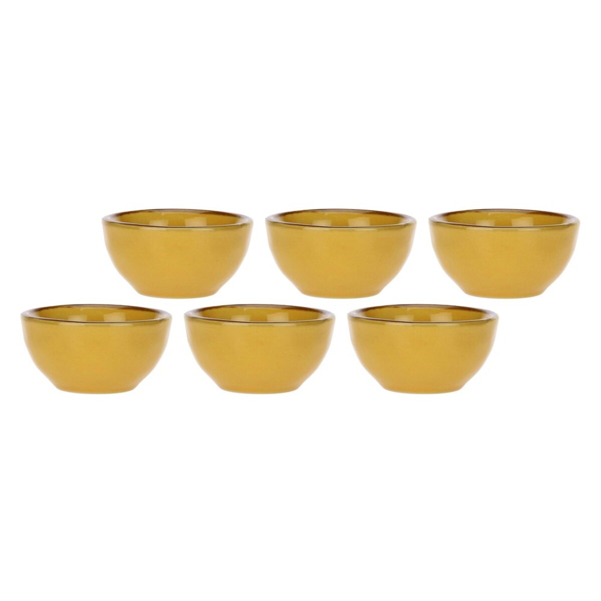 Zestaw 6 okrągłych miseczek Concerto Ocra - Żółty, 7 cm