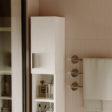 Regał łazienkowy stojący szafa biały loft szafka półka słupek wysoki 182 cm