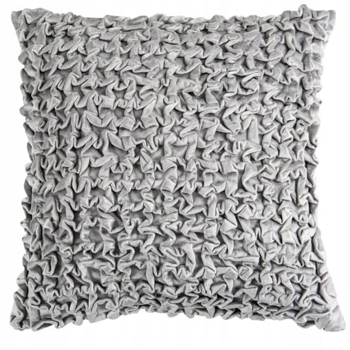 POSZEWKA NA PODUSZKĘ 45x45cm DEKORACYJNA SZARA aksamitna miła w dotyku