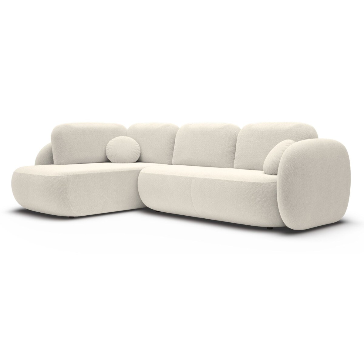 Nowoczesny Narożnik rozkładany OLIVIO II, lewy, śmietankowy