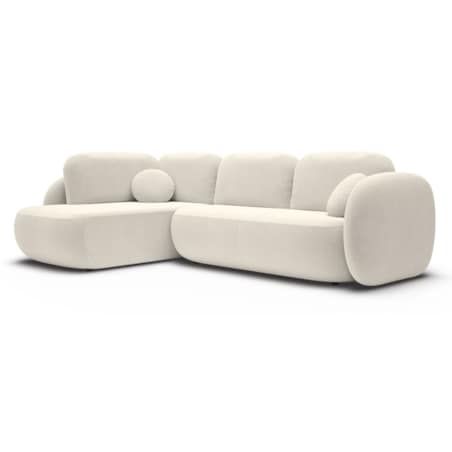 Nowoczesny Narożnik rozkładany OLIVIO II, lewy, śmietankowy