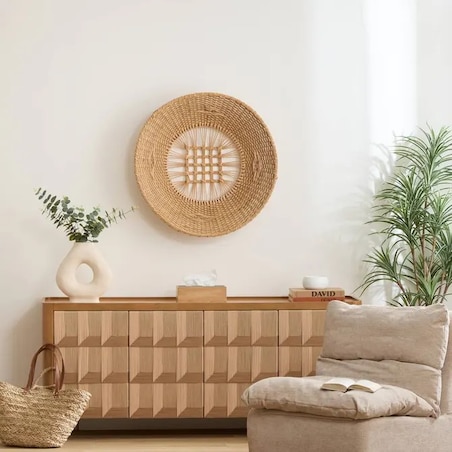 Dekoracja ścienna, rattanowa, Margie, 80 cm