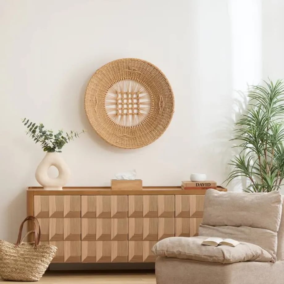 Dekoracja ścienna, rattanowa, Margie, 80 cm