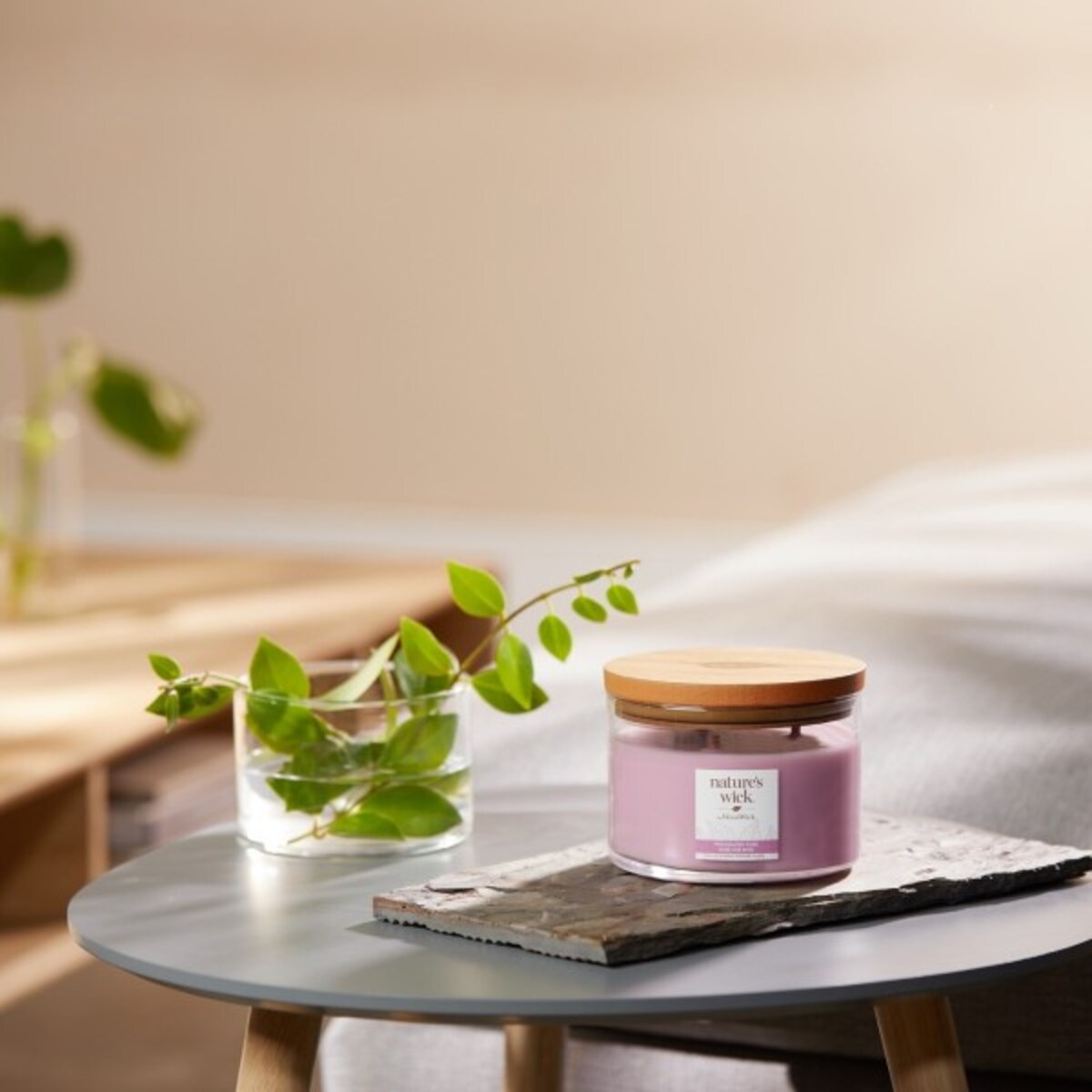 Natures Wick świeca duża WOODLAND ROSE