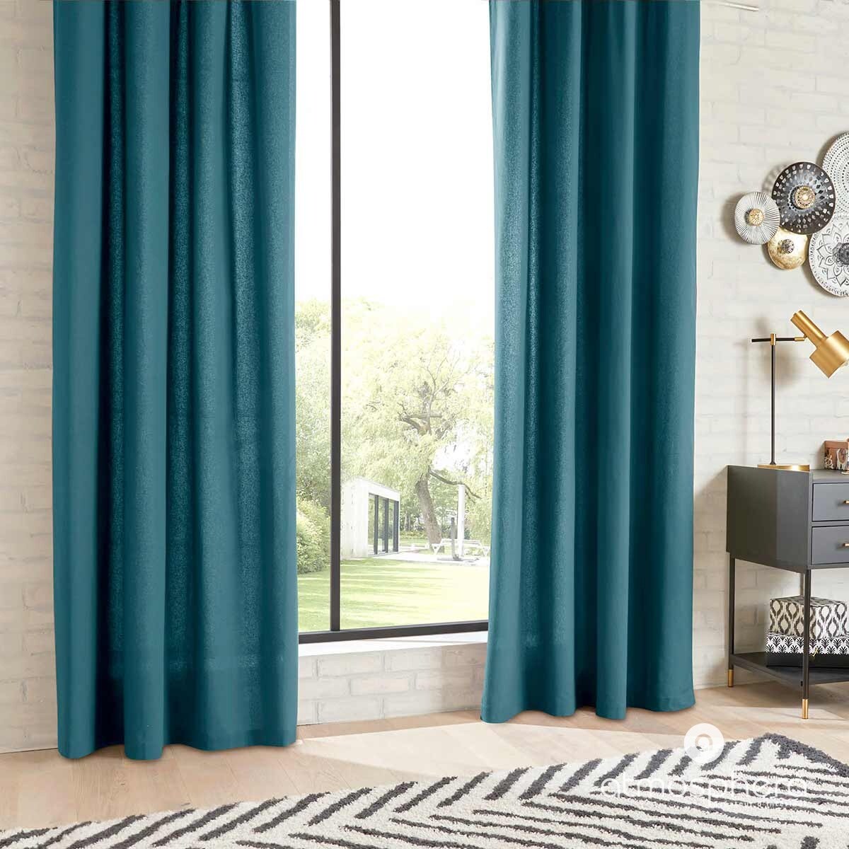 Zasłona bawełniana na przelotkach ANJALI, 135 x 240 cm