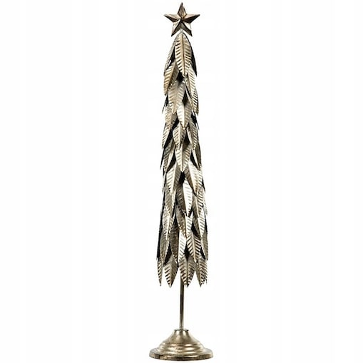 FIGURKA ŚWIĄTECZNA CHOINKA SREBRNA LOFT 56cm BOŻE NARODZENIE WYSOKA DUŻA
