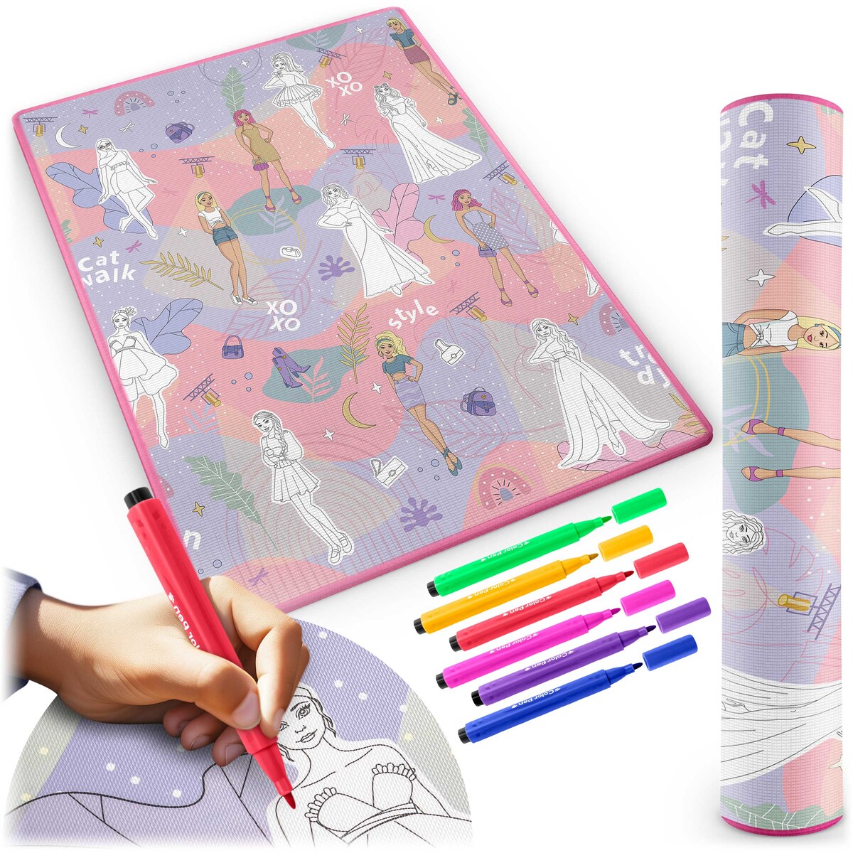 Mata edukacyjna piankowa dywan do malowania 92x120 cm zmywalna Ricokids