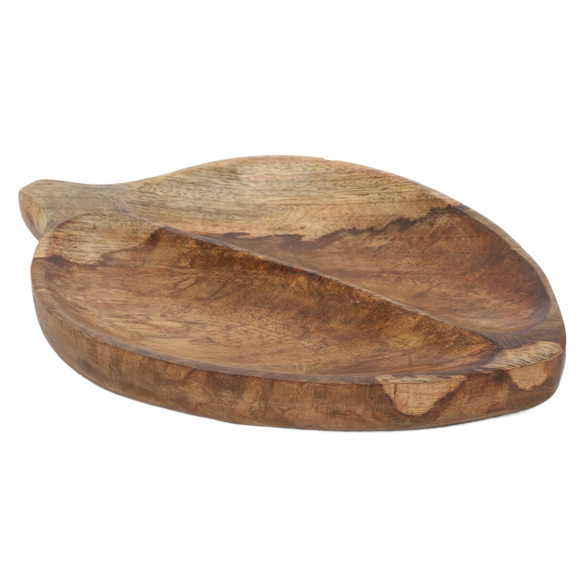 Deska do serwowania w kształcie liścia, drewno mango, 27 x 17 cm