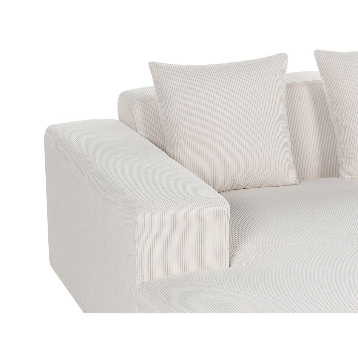 Narożnik prawostronny sztruksowy złamana biel LUNGO