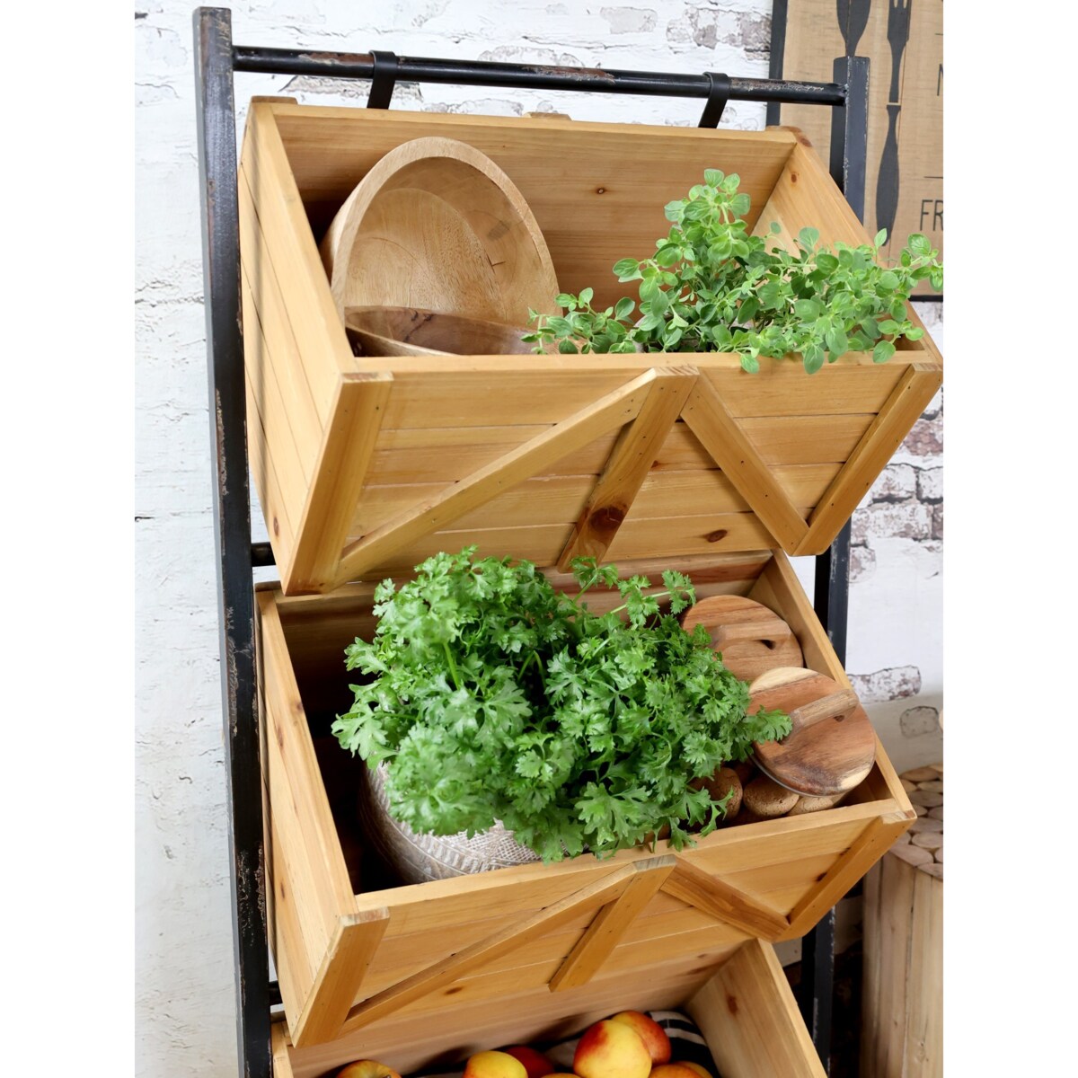 Stojak metalowy ze skrzyniami na owoce 104 cm