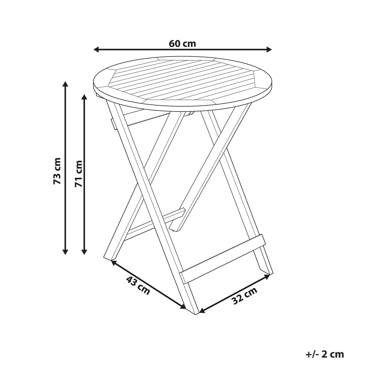 Stolik bistro PROSSEDI 60 cm 60 cm Drewno akacjowe Brązowy